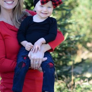 Custom buffalo plaid ripped jeans!
